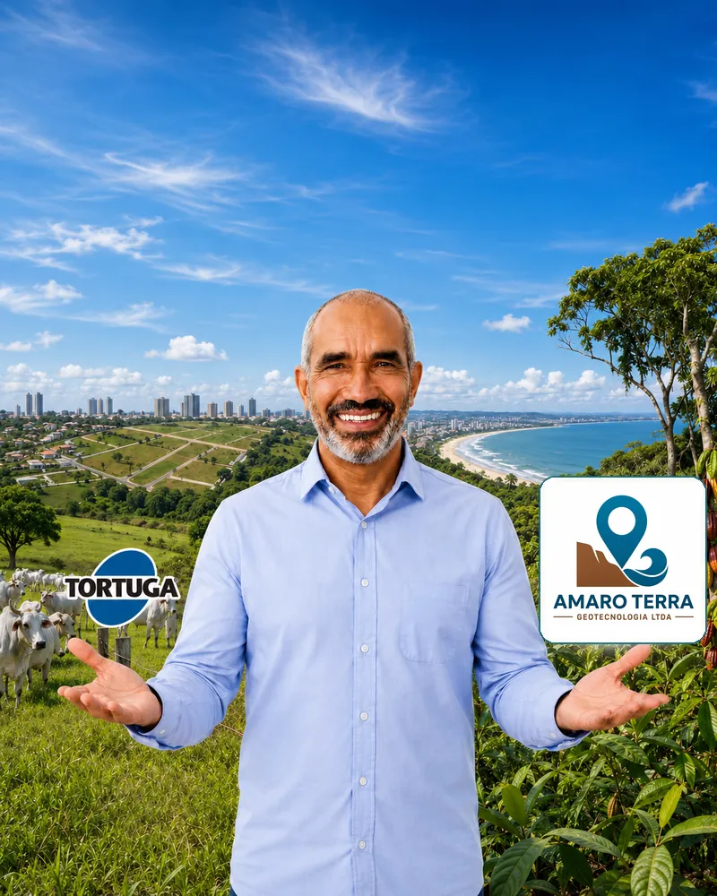 Sr. Amaro em paisagem rural e costeira